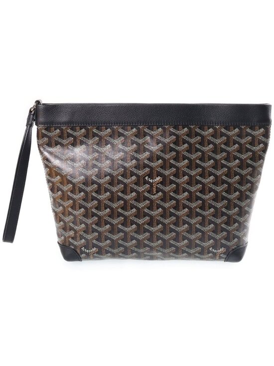 Goyard Handbags - Goyard Conti Pouch Leather Handbag Clutch Black
